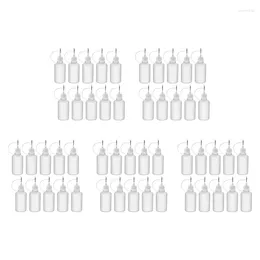 Storage Bottles 50Pcs 30Ml Plastic Squeezable Tip Applicator Bottle Refillable Dropper With Needle Caps For Glue DIY