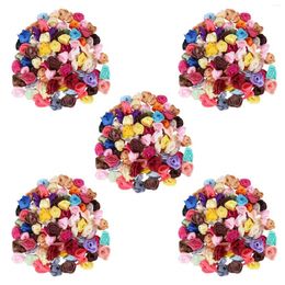 Decorative Flowers 500PCS Mini Handmade Satin Rose Ribbon Rosettes Fabric Flower Appliques For Wedding Decoration Craft Sewing Accessories