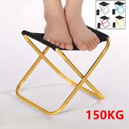 Portable Folding Camping Chair 150KG Thicken Mare Ultralight Bench Chairs Fishing Chair Picnic Tourist Outdoor Chair Small Stool 240412