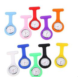 Christmas Gift Nurse Medical watch Silicone Clip Pocket Watches Fashion Nurse Brooch Fob Tunic Cover Doctor Silicon Quartz Watches4072875