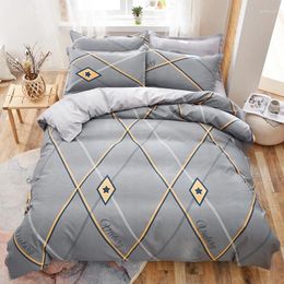 Bedding Sets Yaapeet 3/4pcs Cartoon Pattern Lines Western Jacquard Set Luxury Twin Size Soft Duvet Cover Pretty Pillowcase