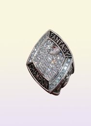 USA Size 8 To 14 Factory Wholesale Price 2019 Silver Fantasy Football ship Ring With Wooden Display Box For Fans 4072971