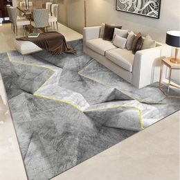 Carpets 3D Geometric Carpet For Living Room Velvet Rug Bedroom Bedside Rugs Soft Home Kids Sofa Table Decor Mat Area Large