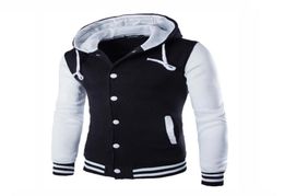 SWAGWHAT Mens Hoodies Hooded Striped Patchwork Baseball Jacket Sweatshirts College Varsity Coats Thin Hoodie Men Clothes LJ2008263691322