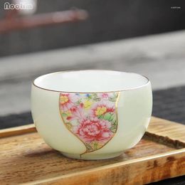 Cups Saucers NOOLIM Chinese Hand Painted Phnom Penh Teacup Celadon Small Tea Bowl Personality Master Cup Office Drinkware