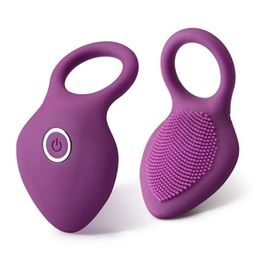 Penis Ring Vibrating Clitoris Stimulator G Spot Sex Toys For Couple Vibro Delay Lick Vagina Orgasm Lock Fine Sleeve Vibrator 240401