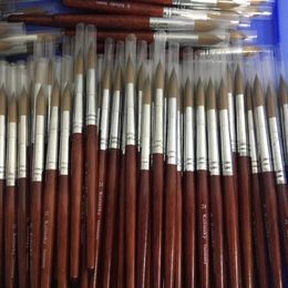 Acrylic Nail Brush Round Sharp 12141618202224 High Quality Kolinsky Sable Pen With Red Wood Handle For Professional Painting3023410