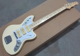 Factory Whole Cream Electric Guitar with P90 PickupsWhite PickguardMaple FretboardCan be Customised as reques7268661