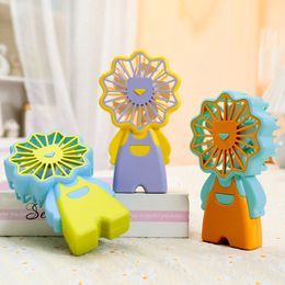 Children's Gift Cute Strap Pants Coloured Charging Small Fan Outdoor Handheld Three speed Control Cartoon Electric Fan