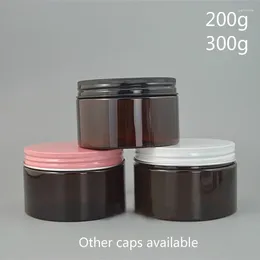 Storage Bottles 200g 300g Plastic Jar With Coloured Cap Empty Body Lotion Container Spices Cosmetic Refillable Packing