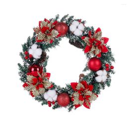 Decorative Flowers Simulated Rattan Christmas Wreath Handmade With Intricate Details For Indoor And Outdoor Decoration Perfect Holiday Gift