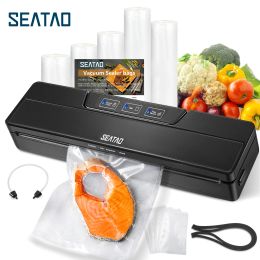 Machine SEATAO VM1000 Best Food Vacuum Sealer Automatic Commercial Household Food Vacuum Sealer Packaging Machine Include 10Pcs Bags