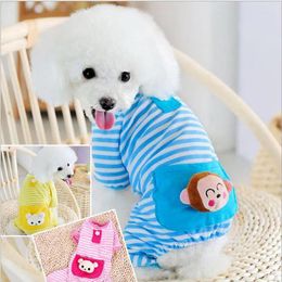 Dog Apparel Pet Clothes Striped Cotton Pyjamas Cute Comfortable Jumpsuit Coat Shirt Puppy Cosy Clothing