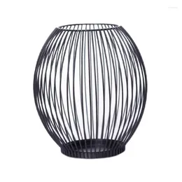 Candle Holders Wire Holder Lantern Black Outdoor Oval Vintage Decorative Stand For Indoor Events Parties