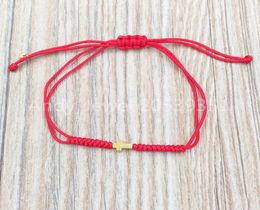 Bracelet with Red Cord And Gold Sweet Dolls Xxs Cross Authentic 925 Sterling Silver bracelets Fits European bear Jewellery Style Gif5238161