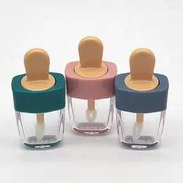 Storage Bottles 6ml Ice Cream Shape Transparent Mini Lip Gloss Tube Empty Container Wit
