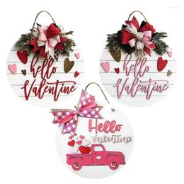 Decorative Flowers Valentines Day Front Door Sign Valentine Hanger Wall Decor Wooden Signs Happy Pendants Holiday Ornaments