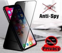 1 Anti Spy 2pcs HD 1lots Full Privacy Tempered Glass protector for IPhone12 6s 7 8 X XS Max XR on IPhone 11 Pro Anti Scree41261440798