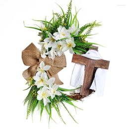 Decorative Flowers Festival Cross Garlands Hanging Pendant Charm Household Decoration For Window Wall Door Party 87HA