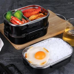 Dinnerware Outdoor Lunch Box Leak-proof Easy To Clean Durable Portable Kitchenware Bento 304 Stainless Steel Fast Plate