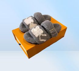 Women PASEO COMFORT slippers plush sherpa fleece Sandal designer luxury warm winter wool shoes paris fashion vintage buckle slides indoor shoes9666647