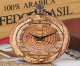 Creative Wooden Watch Quartz Pocket Watch Bronze Hanging Pendant Chain New Arrival Wood Pocket Clock Gifts for Men Women T2005028918810