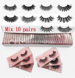 3D Mink Eyelashes Whole 10 styles 3d Mink Lashes Natural Thick Fake Eyelashes Makeup False Lashes Extension In Bulk9290614