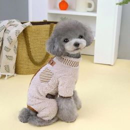Dog Apparel Soft Four Legs Sweater Comfortable Warm Winter Puppy Clothes Coral Velvet Apricot/Khaki Coat Autumn