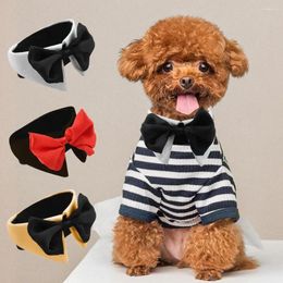Dog Apparel Adjustable Pets Cat Bow Tie Pet Cotton Costume Necktie Collar For Big Dogs Puppy Grooming Accessories Black White Yellow S/L