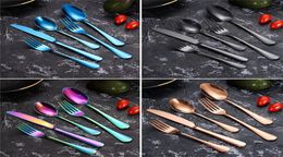 5 Piece Flatware Cutlery Set Knife Fork Spoon Dinner Set Dinnerware6818088