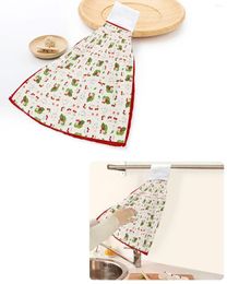 Towel Cherry Fruit Retro Flower Hand Towels Home Kitchen Bathroom Hanging Dishcloths Loops Quick Dry Soft Absorbent