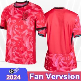 2024 Korea KIM JINSU Mens Soccer Jerseys National Team M J KIM Y G KIM I B HWANG H M SON J S LEE Home Red Football Shirt Adult Uniforms