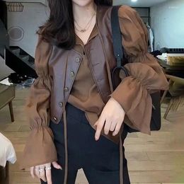 Women's Jackets Vest Coat Two-piece Retro French Bubble Sleeve Shirt Suit In Spring And Summer Of 2024 Jacket Women