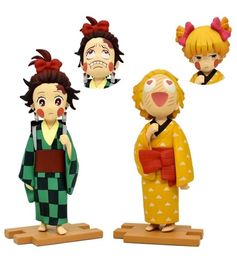 Anime GK Figure Agatsuma Zenitsu Kamado Tanjirou Cute Toys Collectible Model PVC Doll Y12212538459