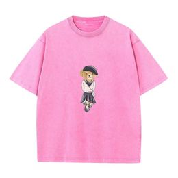 女性のピュアコットンショートスリーブのTシャツ、特大の快適なポロ、注目のプリントショーケースファッション態度