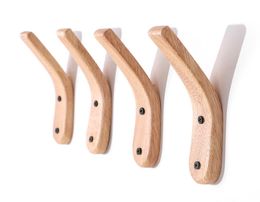 Solid Wooden Wall Mounted Hooks Peg Coat Hat Hanger Key Holder Hanging Hook Storage Hanger Organizer8536231