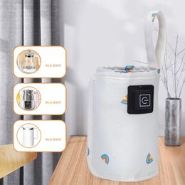 USB Feeding Bottle Warmer Baby Travel Cover Heat Keeper with Adjustable Constant Temperature Portable Milk Heater 240412