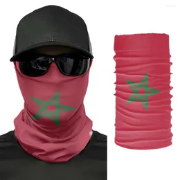 Scarves 2024 Morocco Flag Scarf Neck Face Mask Unisex Fashion Warmer Seamless Bandana Headwear Cycling Hiking