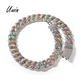 Fashion New Colourful Luminous Women America Gift Chain Party 20Mm Cuban Necklace Rapper Jewellery