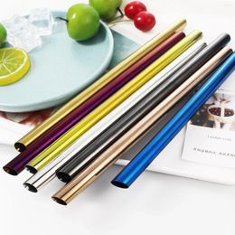 Drinking Straws 1Pc Reusable Straw 304 Stainless Steel 12mm Metal Pearl Milkshake Fat Bubble Tea Big Brush