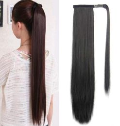 Rebeauty Hair 24 inch Long Straight Clip in Hair Ponytail Extension Wrap Around Synthetic Ponytail Clip in Hair Extensions Natural9656352