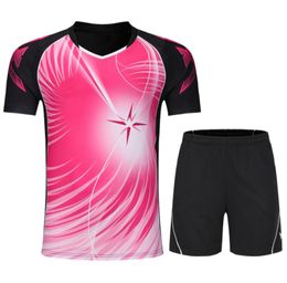 2018 Badminton Shirt Shorts Men039s and Women039s Table Tennis Tshirt and Shorts Quickdrying Sportswear Tennis S6460630