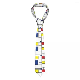 Bow Ties Fashion Mondrian Minimalist Modern Art Neckties Men Personalized Silk Color Plaid Wedding Neck Tie