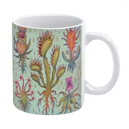 Mugs Carnivorous Plants White Mug Coffee 330ml Ceramic Home Milk Tea Cups And Travel Gift For Friends Pla