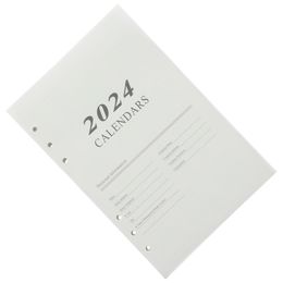 2024 English Agenda Book inside Page A5 Daily Planner Note Pads Small Loose-leaf Notepad Paper Portable Student Binder Clip