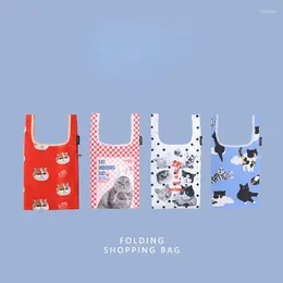 Storage Bags Mini Shopping Bag Animal Floral Print Ladies Foldable Recycled Grocery Fashion Women Supermarket