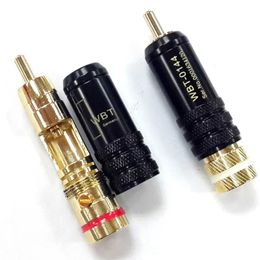 2024 1 Pair RCA Connector Connectors Male Signal Line Plug WBT 0144 RCA Plug Lotus Head Copper RCA Plug Connectors Approx.53mm for WBT 0144