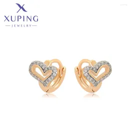 Hoop Earrings Xuping Jewelry Arrival Fashion Heart Shape Elegant Gold Color Hoops For Women Schoolgirl Birthday Gifts X000763293