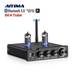Amplifier AIYIMA Audio T2 HiFi Bluetooth Preamplifier 6K4 Vacuum Tube Amplifier Buffer Treble Bass Adjustment RCA Preamp For Amplifiers