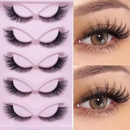 5 Pairs Cat Eye Lashes Wispy Fake Lashes Fluffy Cat Eye Lashes Extensions False Eyelashes